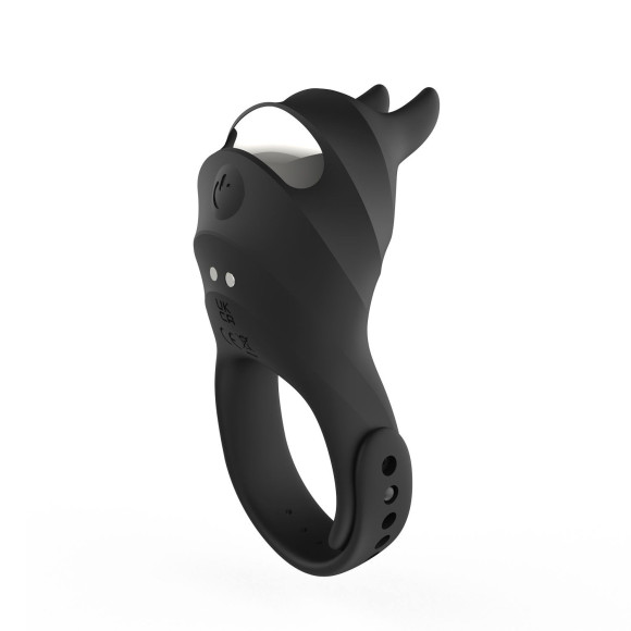 Черное эрекционное кольцо Usagi с ушками и пультом ДУ Черное эрекционное кольцо Usagi с ушками и пультом ДУ