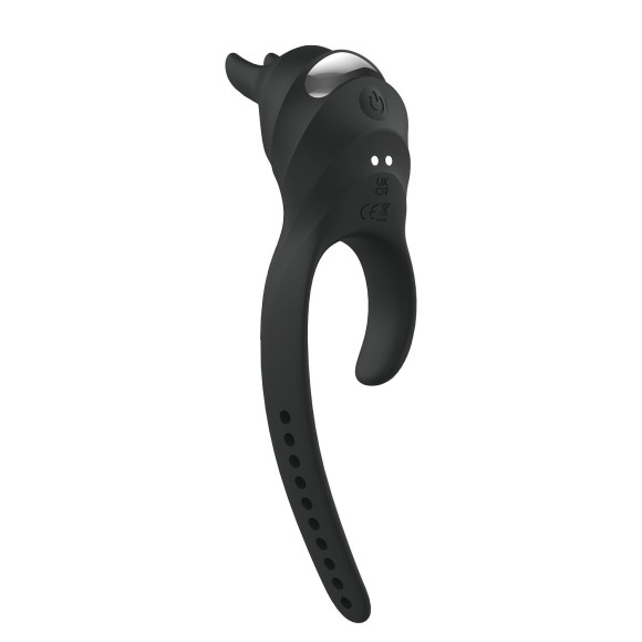 Черное эрекционное кольцо Usagi с ушками и пультом ДУ Черное эрекционное кольцо Usagi с ушками и пультом ДУ