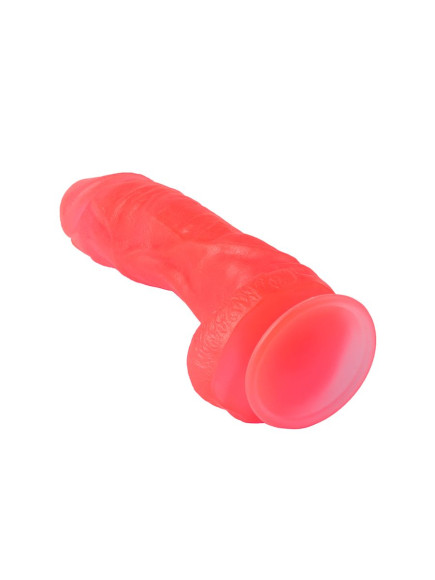 Большой розовый фаллоимитатор на присоске - 20,5 см. Большой розовый фаллоимитатор на присоске - 20,5 см.