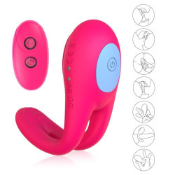 Розовое виброкольцо с пультом ДУ