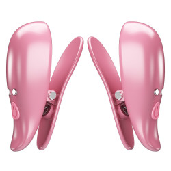 Розовые вибромассажеры для сосков с пультом ДУ Cayley