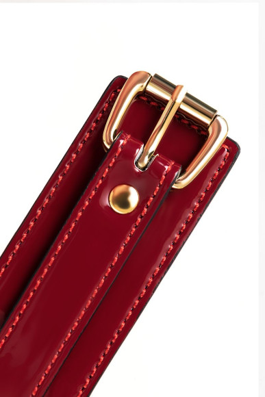 Красный ошейник из лакированного материала Красный ошейник из лакированного материала