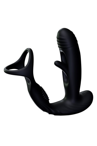 Черный инновационный масcажер простаты Pulse с функцией осцилляции Черный инновационный масcажер простаты Pulse с функцией осцилляции