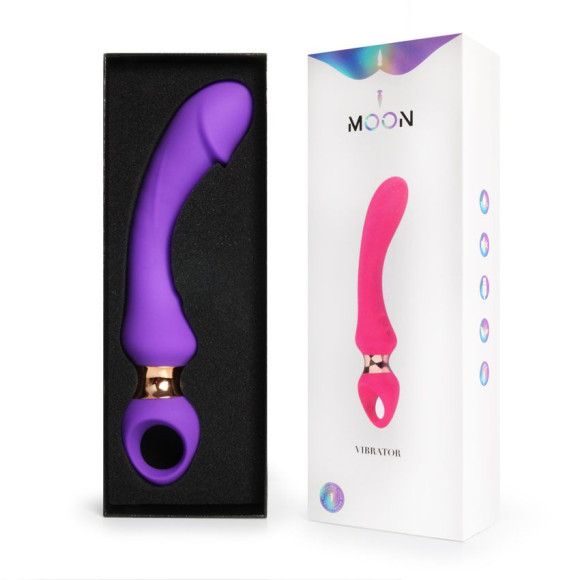 Фиолетовый изогнутый вибромассажер Moon Vibrator - 21,1 см. Фиолетовый изогнутый вибромассажер Moon Vibrator - 21,1 см.