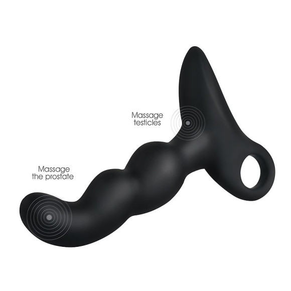 Черный силиконовый анальный вибромассажер-ёлочка Erokay Черный силиконовый анальный вибромассажер-ёлочка Erokay