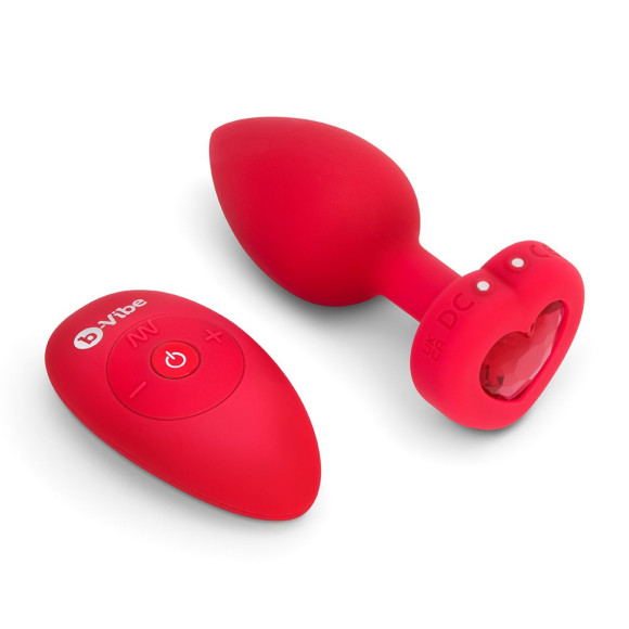 Красный анальный плаг с кристаллом-сердцем Vibrating Heart Shape Jewel Plug M-L Красный анальный плаг с кристаллом-сердцем Vibrating Heart Shape Jewel Plug M-L
