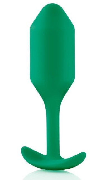 Зеленая пробка для ношения B-vibe Snug Plug 2 - 11,4 см.