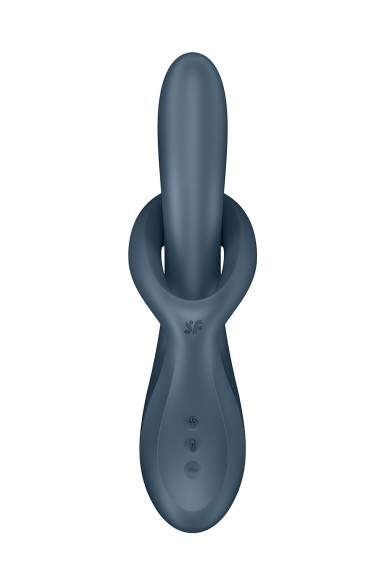 Серый вибратор-ротатор с функцией нагрева Heat Flex 4 - 23 см.