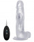 Прозрачный вибратор-реалистик Vibrating Realistic Cock 8  With Scrotum - 20 см.