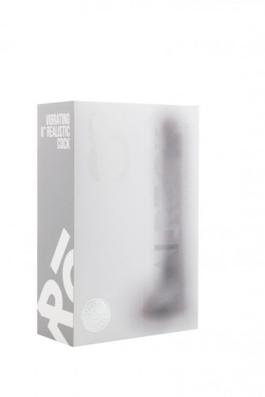 Прозрачный вибратор-реалистик Vibrating Realistic Cock 8  With Scrotum - 20 см.