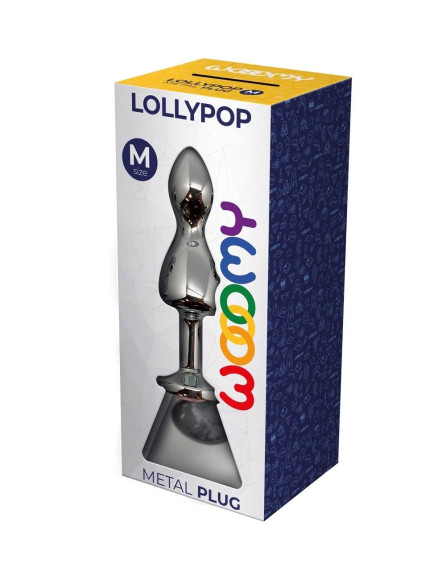 Серебристая анальная втулка Wooomy Lollypop M с прозрачным кристаллом - 9,4 см. Серебристая анальная втулка Wooomy Lollypop M с прозрачным кристаллом - 9,4 см.
