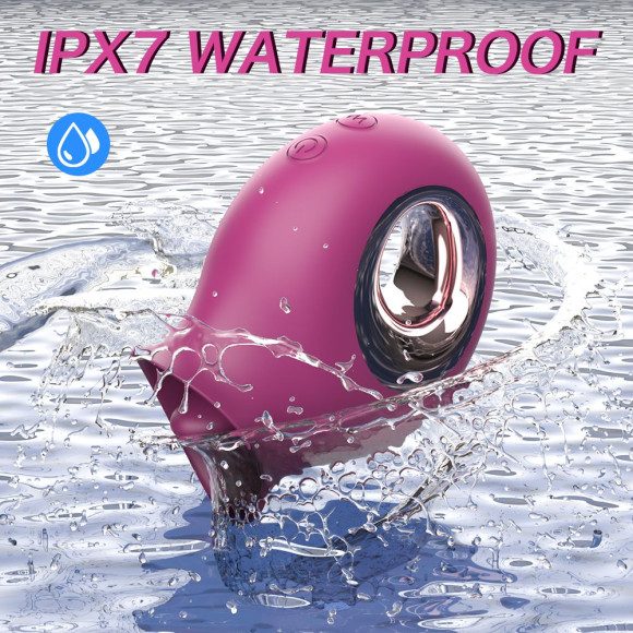 Фиолетовый клиторальный вибромассажёр с подвижным язычком Фиолетовый клиторальный вибромассажёр с подвижным язычком