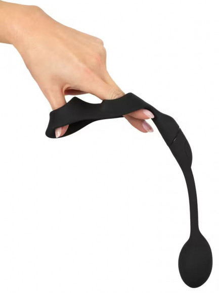 Черное виброкольцо с анальной пробкой Cock Ring with RC Butt Plug Черное виброкольцо с анальной пробкой Cock Ring with RC Butt Plug