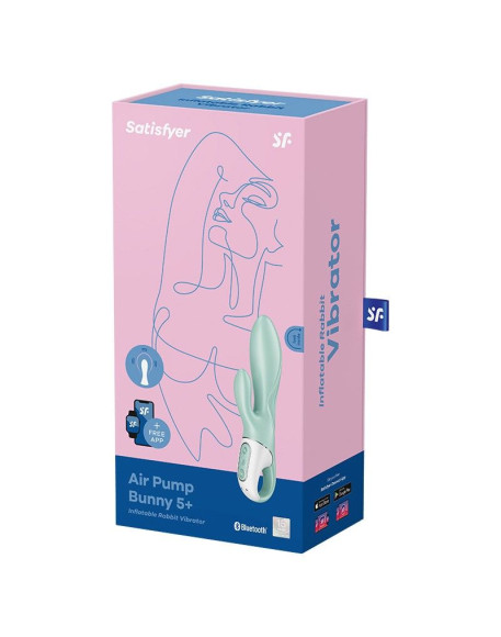Зеленый вибратор-кролик Satisfyer Air Pump Bunny 5+ с функцией расширения - 20,4 см. Зеленый вибратор-кролик Satisfyer Air Pump Bunny 5+ с функцией расширения - 20,4 см.