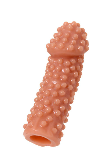 Телесная насадка на фаллос с бугорками Extreme Sleeve 010 M-size - 14 см. Телесная насадка на фаллос с бугорками Extreme Sleeve 010 M-size - 14 см.