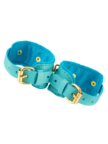 Голубые двуслойные кожаные оковы Голубые двуслойные кожаные оковы
