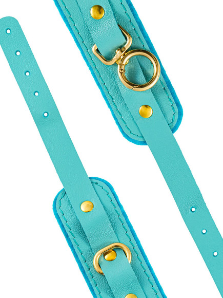 Голубые двуслойные кожаные оковы Голубые двуслойные кожаные оковы
