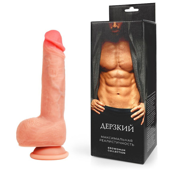 Телесный фаллоимитатор на присоске Дерзкий Телесный фаллоимитатор на присоске Дерзкий