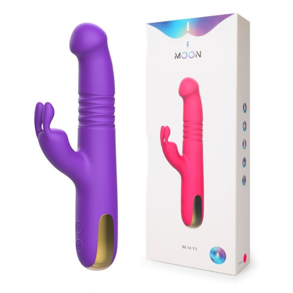 Фиолетовый вибратор-ротатор со стимулятором клитора и возвратно-поступательными движениями - 22,4 см. Фиолетовый вибратор-ротатор со стимулятором клитора и возвратно-поступательными движениями - 22,4 см.