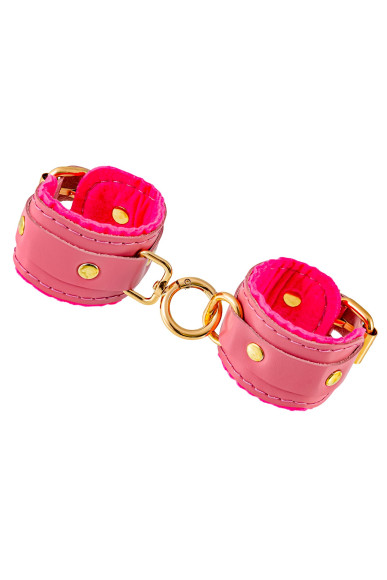 Розовые двуслойные кожаные оковы Розовые двуслойные кожаные оковы