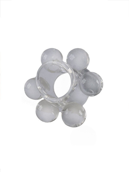 Прозрачное эластичное эрекционное кольцо с 6 шариками Прозрачное эластичное эрекционное кольцо с 6 шариками