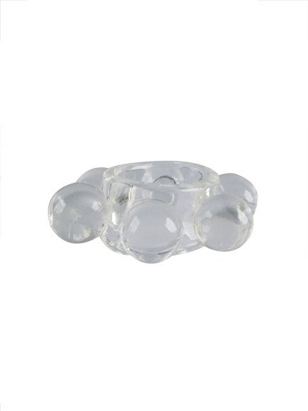 Прозрачное эластичное эрекционное кольцо с 6 шариками Прозрачное эластичное эрекционное кольцо с 6 шариками