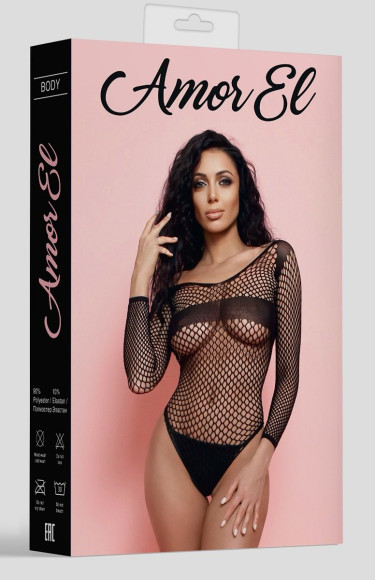 Сексуальное боди-сетка с рукавами