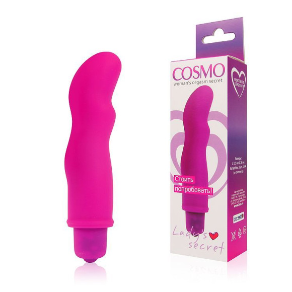 Розовый фантазийный вибромассажер Cosmo - 11,5 см. Розовый фантазийный вибромассажер Cosmo - 11,5 см.