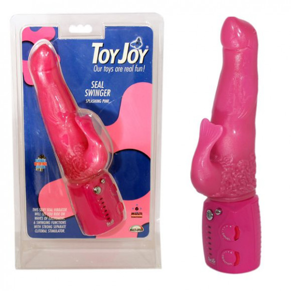 Розовый вибратор в форме тюленя SEAL SWINGER - 17 см.