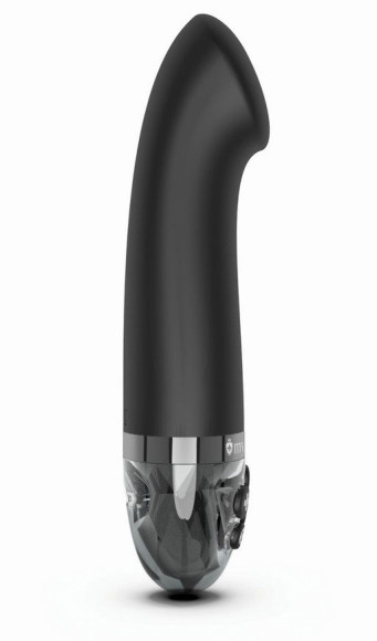 Черный вибратор с функцией электростимуляции Right on Ron - 17 см.