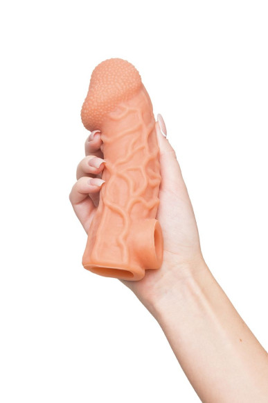 Телесная закрытая насадка с венками Cock Sleeve 006 Size L - 17,6 см. Телесная закрытая насадка с венками Cock Sleeve 006 Size L - 17,6 см.