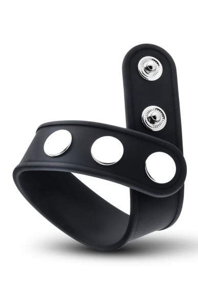 Черное эрекционное кольцо на кнопках Черное эрекционное кольцо на кнопках