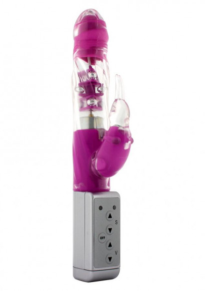 Лиловый Hi-tech вибратор Funky Rabbit Violet - 22 см.