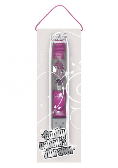 Лиловый Hi-tech вибратор Funky Rabbit Violet - 22 см.