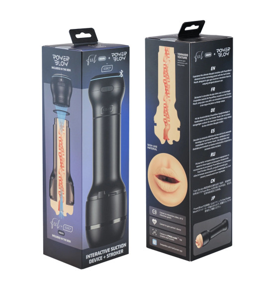 Набор PowerBlow & Feel Stroker Mouth: мастурбатор-ротик и интерактивная насадка Набор PowerBlow & Feel Stroker Mouth: мастурбатор-ротик и интерактивная насадка