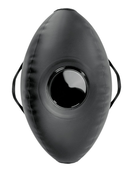 Черный надувной мяч с платформой для фиксации дилдо Body Dock Inflatable Love Ball