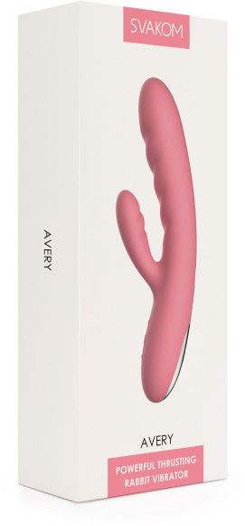 Розовый вибратор-кролик с функцией пенетрации Avery - 19,5 см. Розовый вибратор-кролик с функцией пенетрации Avery - 19,5 см.