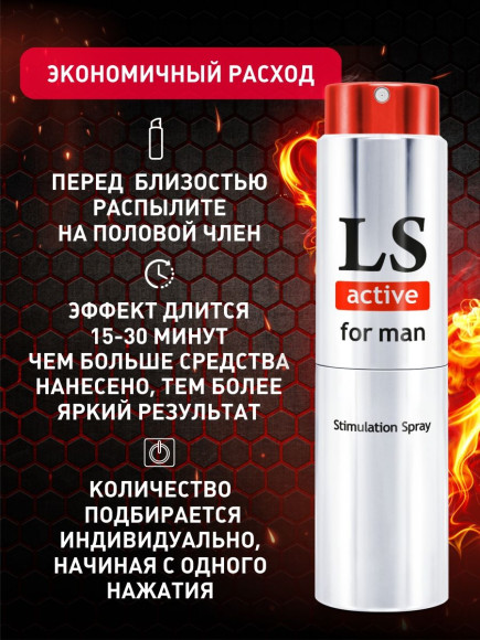 Спрей-стимулятор для мужчин Lovespray Active Man - 18 мл. Спрей-стимулятор для мужчин Lovespray Active Man - 18 мл.