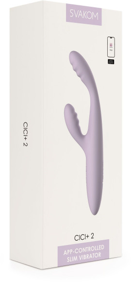 Сиреневый интерактивный вибростимулятор-кролик Cici+ 2 с функцией нагрева - 17,8 см. Сиреневый интерактивный вибростимулятор-кролик Cici+ 2 с функцией нагрева - 17,8 см.