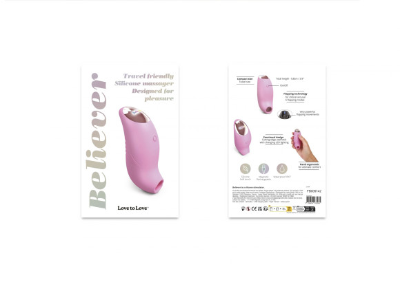 Розовый вакуум-волновой стимулятор Believer Розовый вакуум-волновой стимулятор Believer