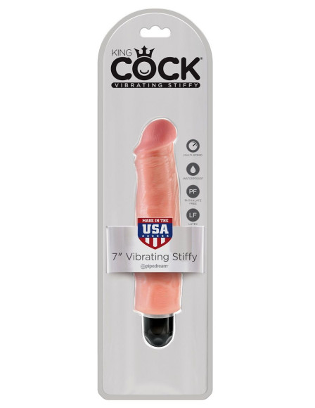 Телесный вибратор-реалистик 7 Vibrating Stiffy - 21,6 см. Телесный вибратор-реалистик 7 Vibrating Stiffy - 21,6 см.