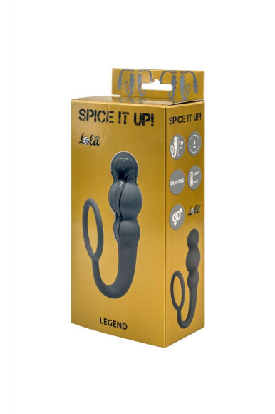 Серое эрекционное кольцо Legend с анальным стимулятором Серое эрекционное кольцо Legend с анальным стимулятором