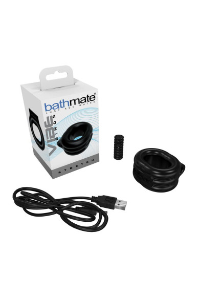 Чёрное эрекционное виброкольцо Stretch Чёрное эрекционное виброкольцо Stretch