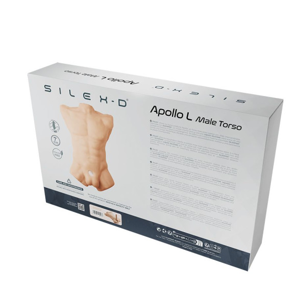 Телесный мужской торс с фаллоимитатором SILEXD Apollo L 7 