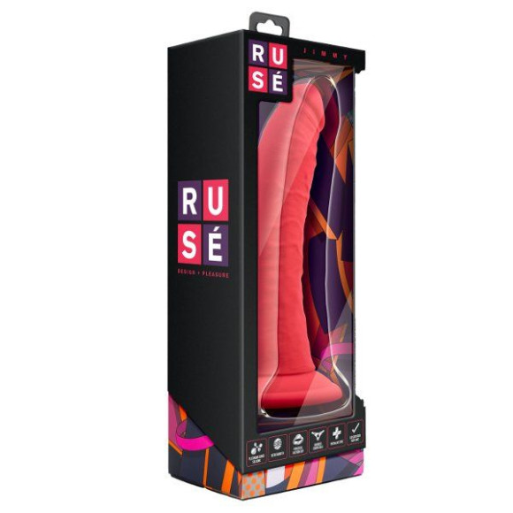 Красный реалистичный фаллоимитатор Jimmy - 19 см. Красный реалистичный фаллоимитатор Jimmy - 19 см.