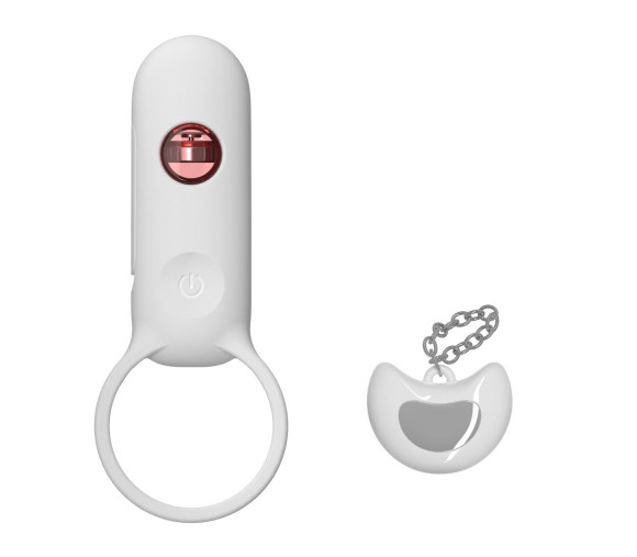 Белое эрекционное виброкольцо с пультом ДУ Белое эрекционное виброкольцо с пультом ДУ