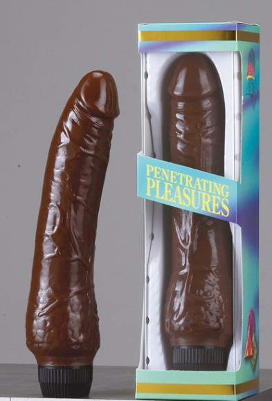 Коричневый реалистичный вибратор Jelly Brown - 18,5 см. Коричневый реалистичный вибратор Jelly Brown - 18,5 см.