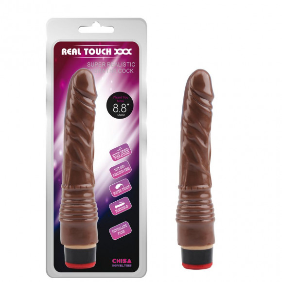 Коричневый вибратор-реалистик 8.8” Vibe Cock - 21,5 см. Коричневый вибратор-реалистик 8.8” Vibe Cock - 21,5 см.