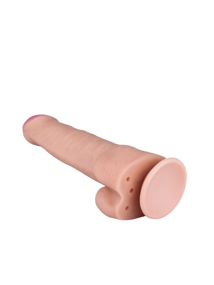 Фаллоимитатор с мошонкой на присоске - 21,3 см. Фаллоимитатор с мошонкой на присоске - 21,3 см.