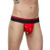 Мужские красно-черные лаковые трусы-стринги Мужские красно-черные лаковые трусы-стринги
